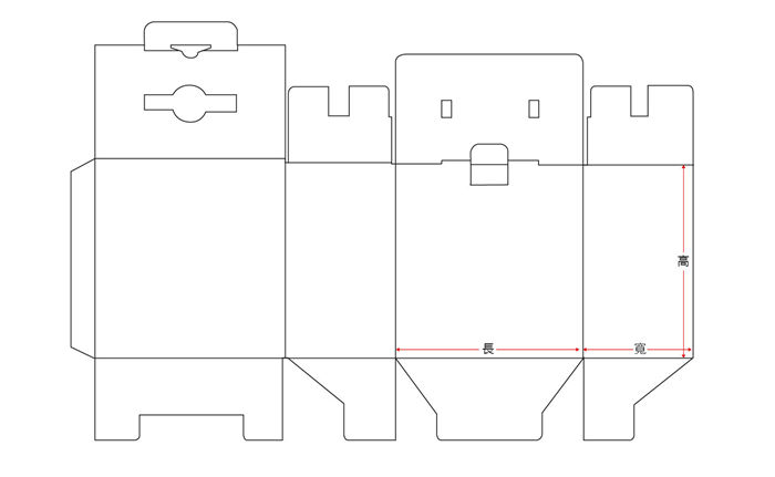 手提盒盒型展開(kāi)圖